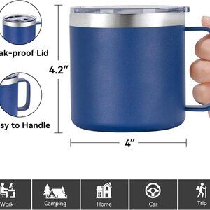 Insulated Coffee Mug Bulk with Handle, Stainless Steel Travel Coffee Mug